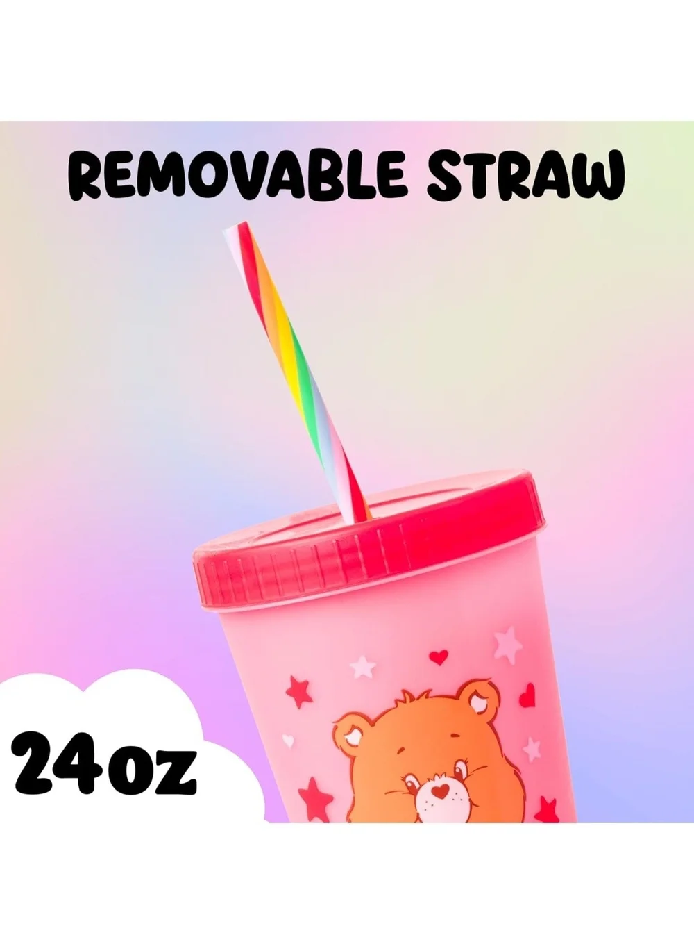 Color Changing Cute Bear Tumbler Set - Pink, Orange, Yellow, Blue